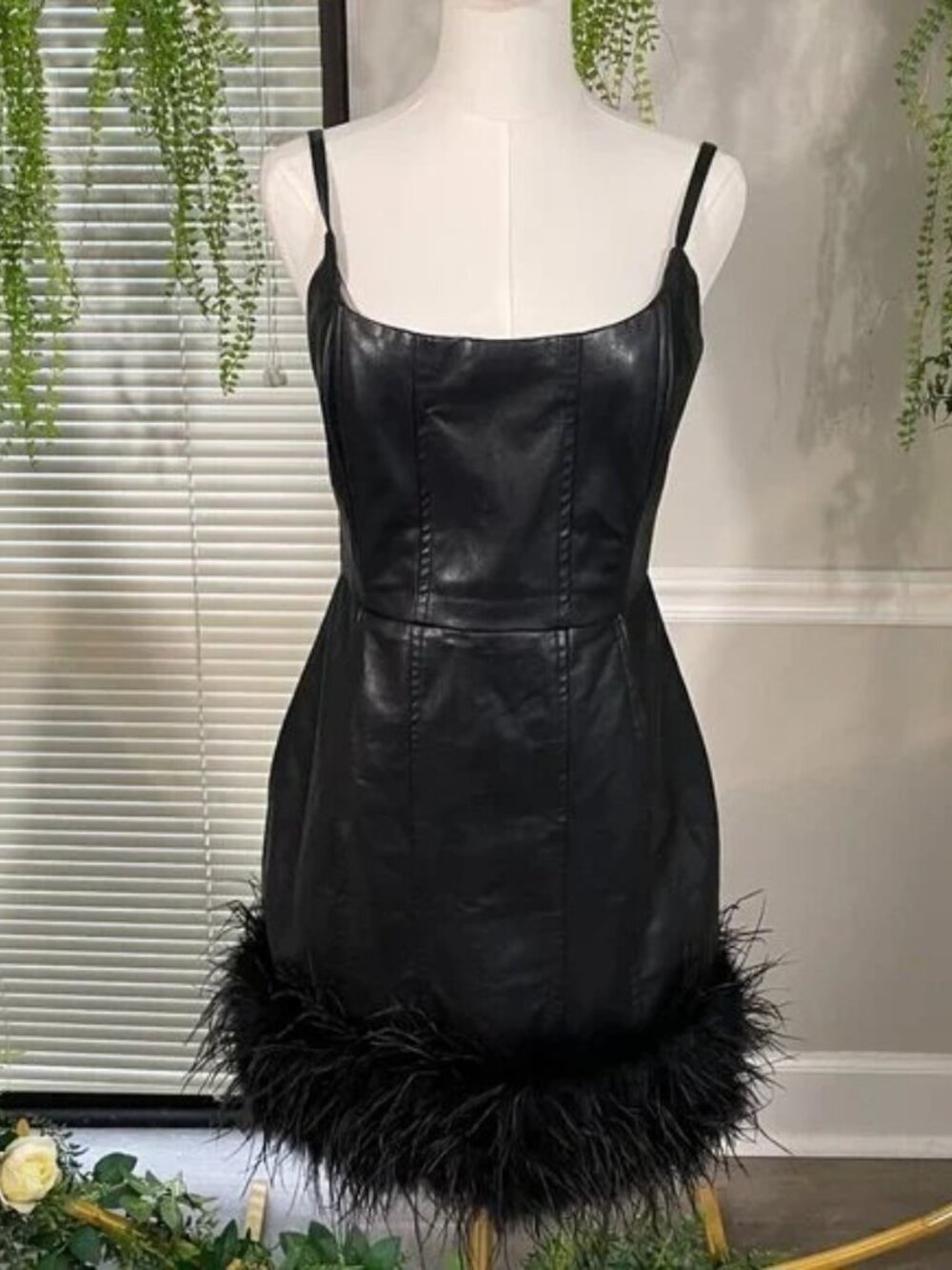 Line & Dot | Lou Feather Dress in Black